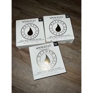 Spongelle Body Wash Infused Buffer Freesia Pear Set of 3 Multi-Use Exfoliating